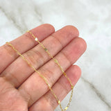 Special Mirror Flower Chain 1.55gr / 45cm / 1mm Yellow Gold +3 18K