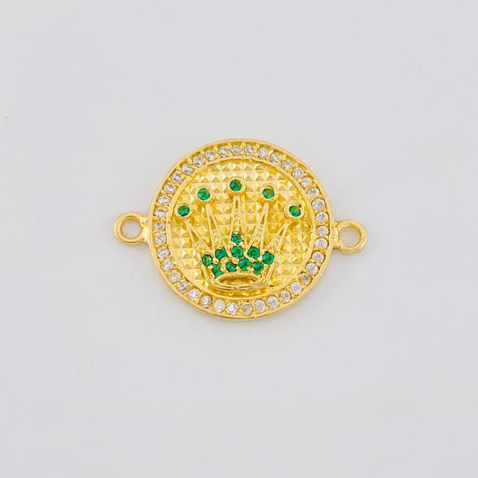Herraje Circular Corona Tupida 3.1g / 3/4 in Oro Amarillo 18K