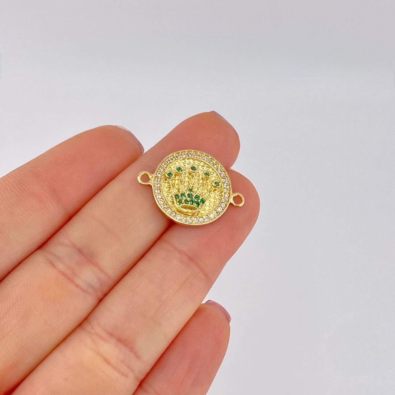 Charm Circular Crown Dense 3.1g / 3/4 in 18K Yellow Gold