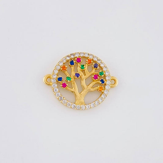 Herraje Circular Arbol de la Vida 1.85g / 3/4 in Oro Amarillo 18K
