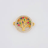Herraje Circular Arbol de la Vida 1.85g / 3/4 in Oro Amarillo 18K