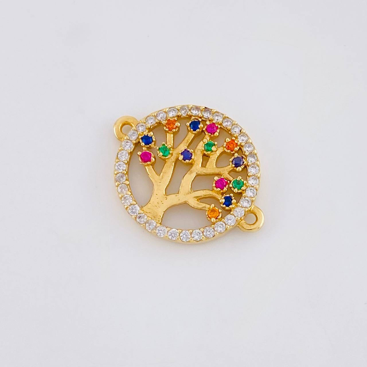 Herraje Circular Arbol de la Vida 1.85g / 3/4 in Oro Amarillo 18K
