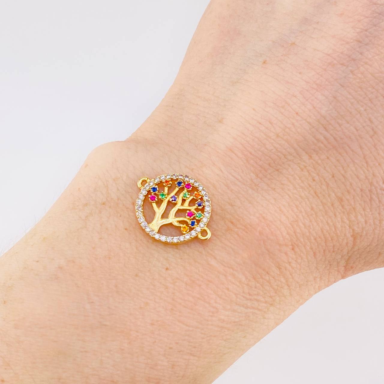Herraje Circular Arbol de la Vida 1.85g / 3/4 in Oro Amarillo 18K