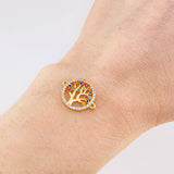 Herraje Circular Arbol de la Vida 1.85g / 3/4 in Oro Amarillo 18K