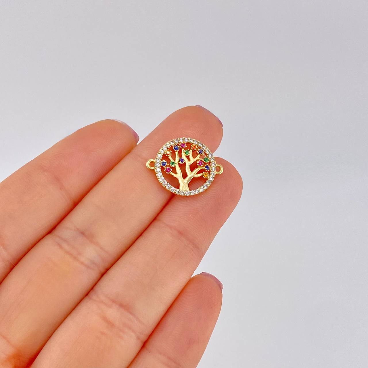 Herraje Circular Arbol de la Vida 1.85g / 3/4 in Oro Amarillo 18K