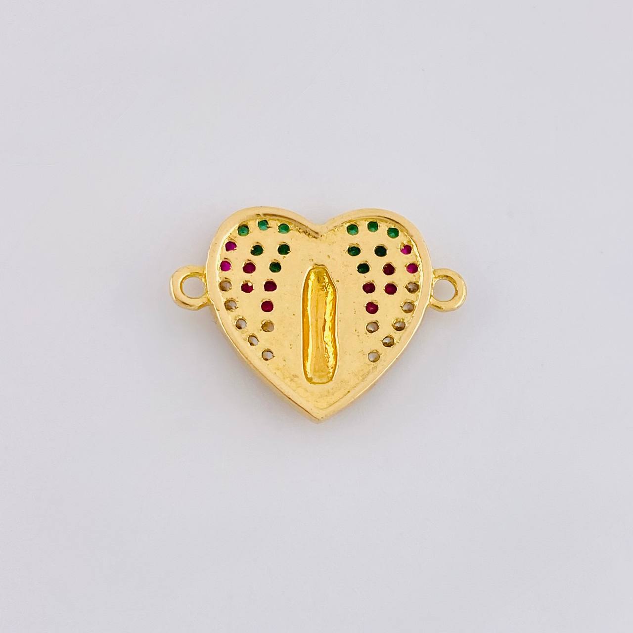 Herraje Corazon Virgen Guadalupe 2.1g / 3/4 in Oro Amarillo 18K
