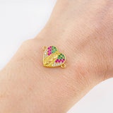 Herraje Corazon Virgen Guadalupe 2.1g / 3/4 in Oro Amarillo 18K