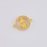 Herraje Circular Virgen Guadalupe Tupida 2.1g / 3/4 in Oro Amarillo 18K