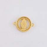 Herraje Circular Virgen Guadalupe Tupida 2.1g / 3/4 in Oro Amarillo 18K