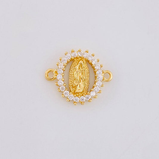 Charm Circular Spark Virgin Guadalupe 1.2g / 1/2 in 18K Yellow Gold