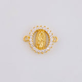 Herraje Circular Chispa Virgen Guadalupe 1.2g / 1/2 in Oro Amarillo 18K