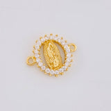 Herraje Circular Chispa Virgen Guadalupe 1.2g / 1/2 in Oro Amarillo 18K