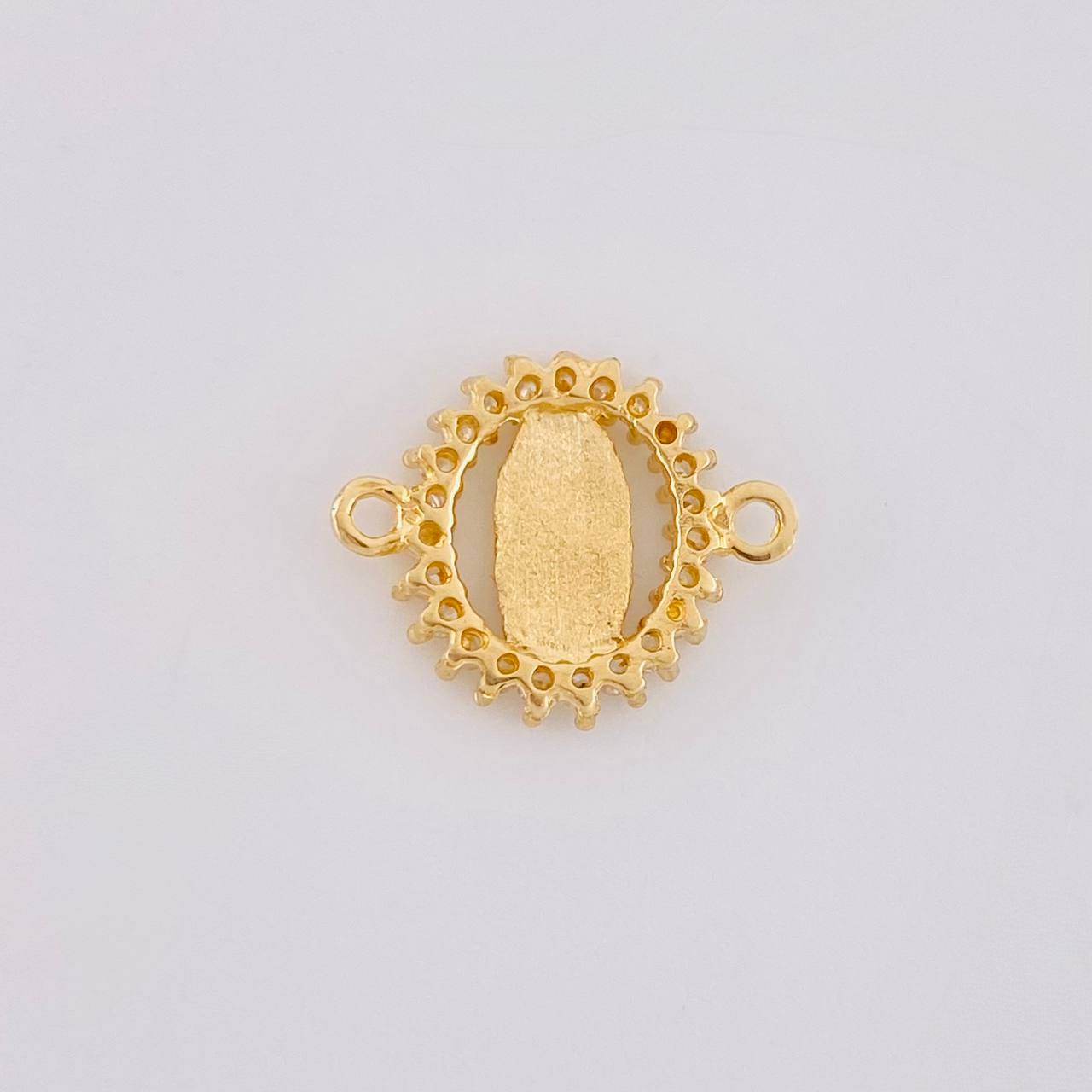 Herraje Circular Chispa Virgen Guadalupe 1.2g / 1/2 in Oro Amarillo 18K