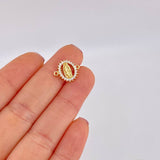 Herraje Circular Chispa Virgen Guadalupe 1.2g / 1/2 in Oro Amarillo 18K