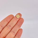 Herraje Circular Chispa Virgen Guadalupe 0.75g / 1/2 in Oro Amarillo 18K