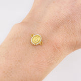 Herraje Circular Chispa Virgen Guadalupe 0.75g / 1/2 in Oro Amarillo 18K