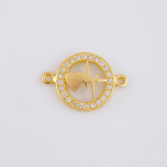 Herraje Circular Latido Corazon Tupido 1.65g / 3/4 in Oro Amarillo 18K