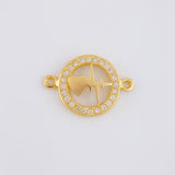 Herraje Circular Latido Corazon Tupido 1.65g / 3/4 in Oro Amarillo 18K
