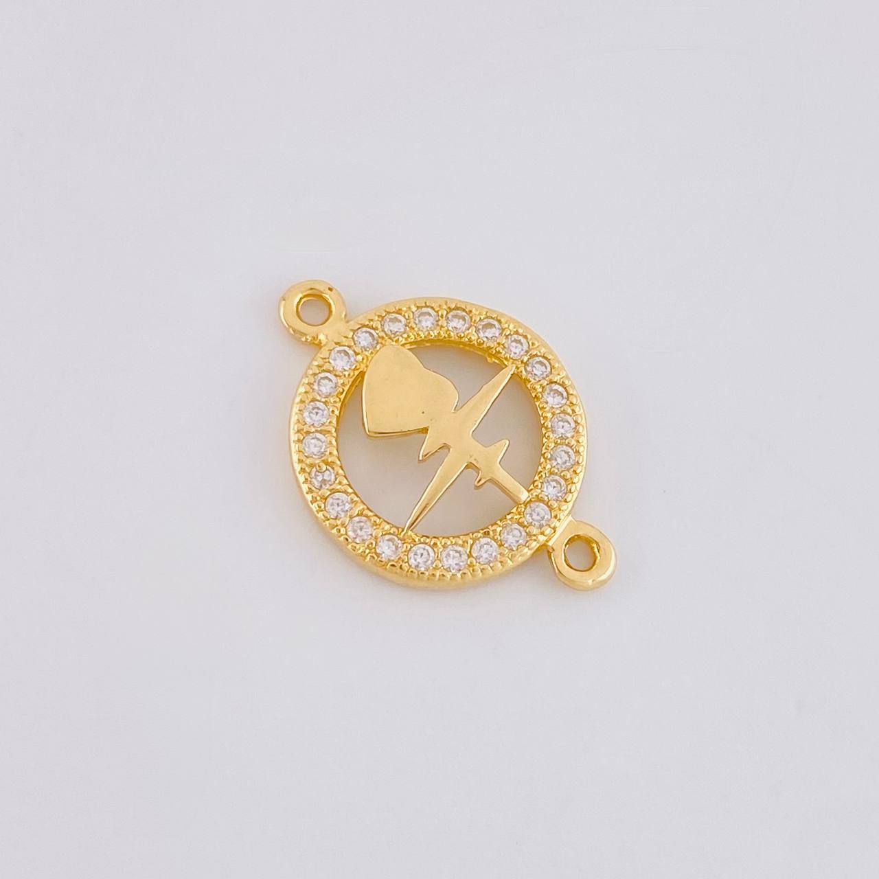 Herraje Circular Latido Corazon Tupido 1.65g / 3/4 in Oro Amarillo 18K