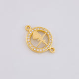 Herraje Circular Latido Corazon Tupido 1.65g / 3/4 in Oro Amarillo 18K