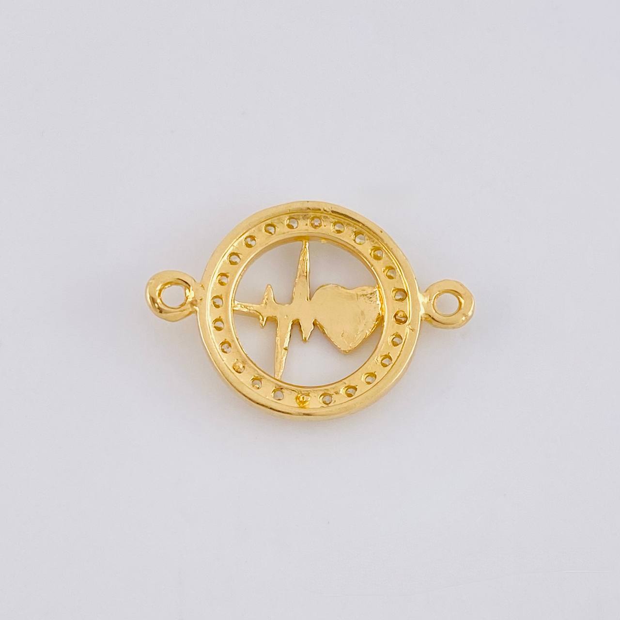 Herraje Circular Latido Corazon Tupido 1.65g / 3/4 in Oro Amarillo 18K