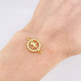 Herraje Circular Latido Corazon Tupido 1.65g / 3/4 in Oro Amarillo 18K