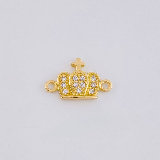 Herraje Corona Tupida Cruz 0.7g / 1/2 in Oro Amarillo 18K