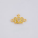 Herraje Corona Tupida Cruz 0.7g / 1/2 in Oro Amarillo 18K