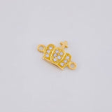 Herraje Corona Tupida Cruz 0.7g / 1/2 in Oro Amarillo 18K