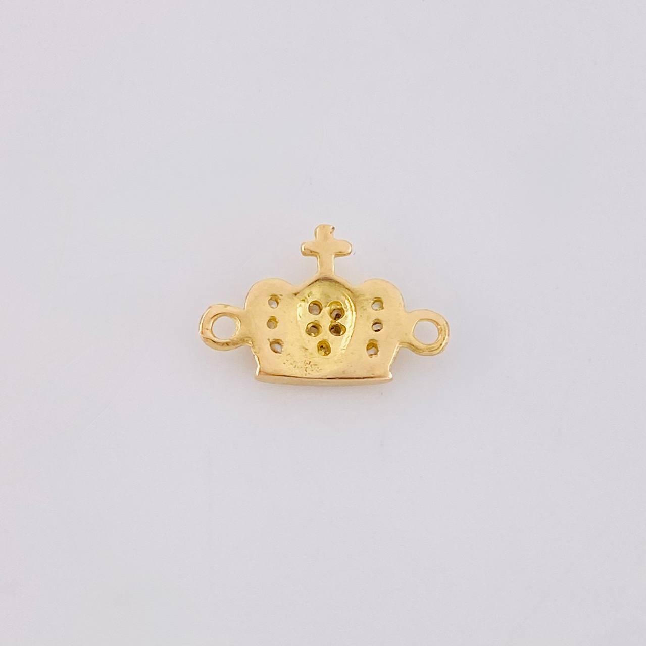 Herraje Corona Tupida Cruz 0.7g / 1/2 in Oro Amarillo 18K