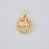 Dije Circular Latido Corazon Tupido 1.65g / 3/4 in Oro Amarillo 18K