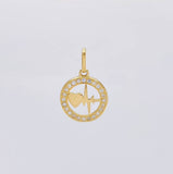 Dije Circular Latido Corazon Tupido 1.65g / 3/4 in Oro Amarillo 18K