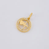 Dije Circular Latido Corazon Tupido 1.65g / 3/4 in Oro Amarillo 18K