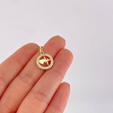 Dije Circular Latido Corazon Tupido 1.65g / 3/4 in Oro Amarillo 18K