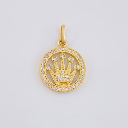 Dije Circular Corona Tupida 2.5g / 3/4 in Oro Amarillo 18K