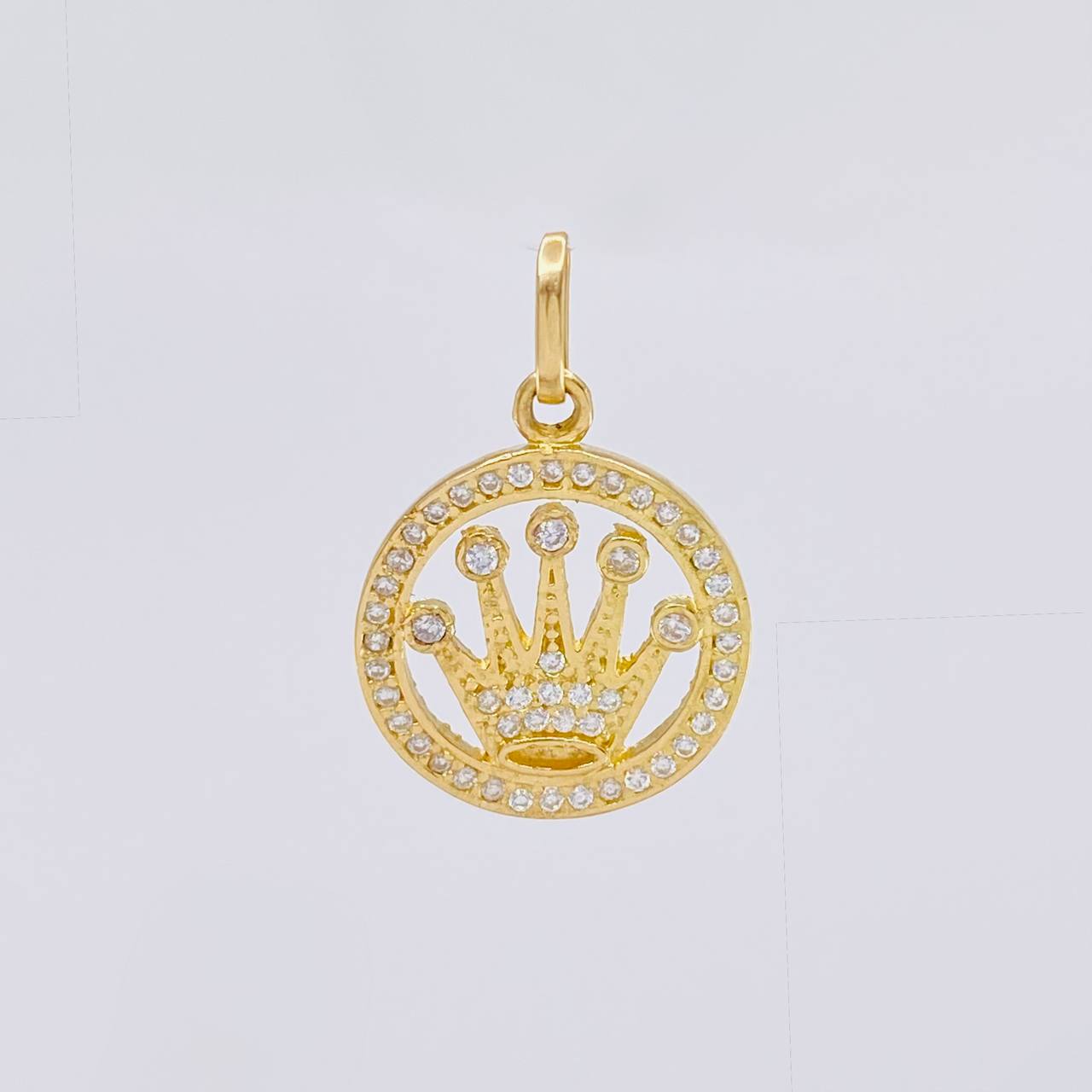 Dije Circular Corona Tupida 2.5g / 3/4 in Oro Amarillo 18K