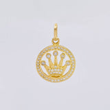 Dije Circular Corona Tupida 2.5g / 3/4 in Oro Amarillo 18K