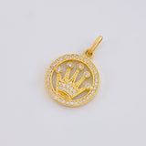 Dije Circular Corona Tupida 2.5g / 3/4 in Oro Amarillo 18K