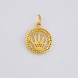 Dije Circular Corona Tupida 2.5g / 3/4 in Oro Amarillo 18K