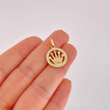 Dije Circular Corona Tupida 2.5g / 3/4 in Oro Amarillo 18K