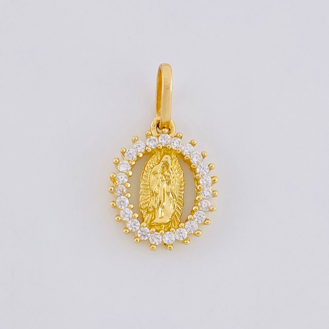Dije Circular Chispa Virgen Guadalupe 1.35g / 3/4 in Oro Amarillo 18K