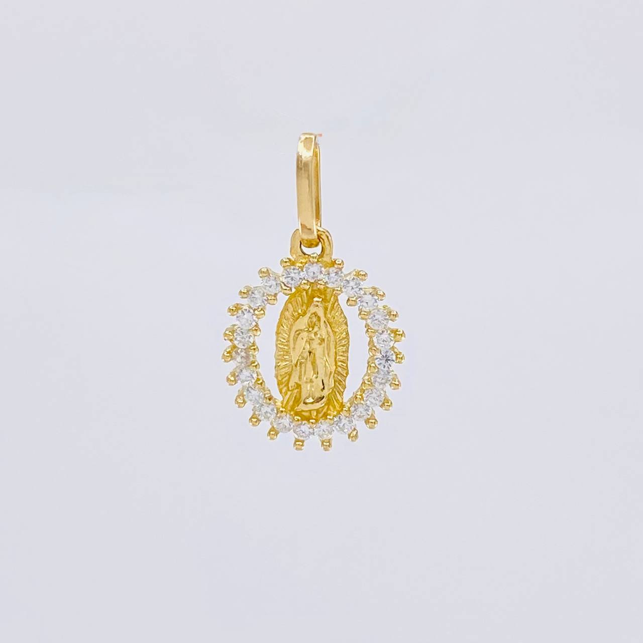 Dije Circular Chispa Virgen Guadalupe 1.35g / 3/4 in Oro Amarillo 18K