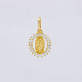 Dije Circular Chispa Virgen Guadalupe 1.35g / 3/4 in Oro Amarillo 18K