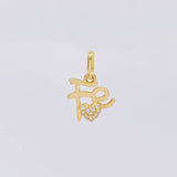 Dije Fe Tupida Corazon 1.1g / 1/2 in Oro Amarillo 18K