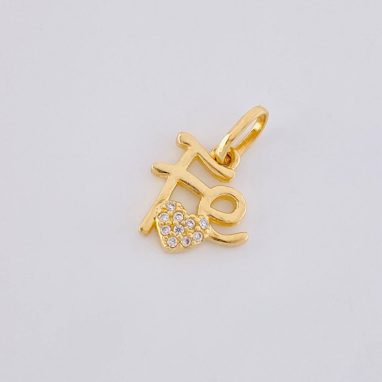 Dije Fe Tupida Corazon 1.1g / 1/2 in Oro Amarillo 18K