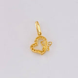 Dije Silueta Corazon Tupida Mariposa 0.95g / 1/2 in Oro Amarillo 18K