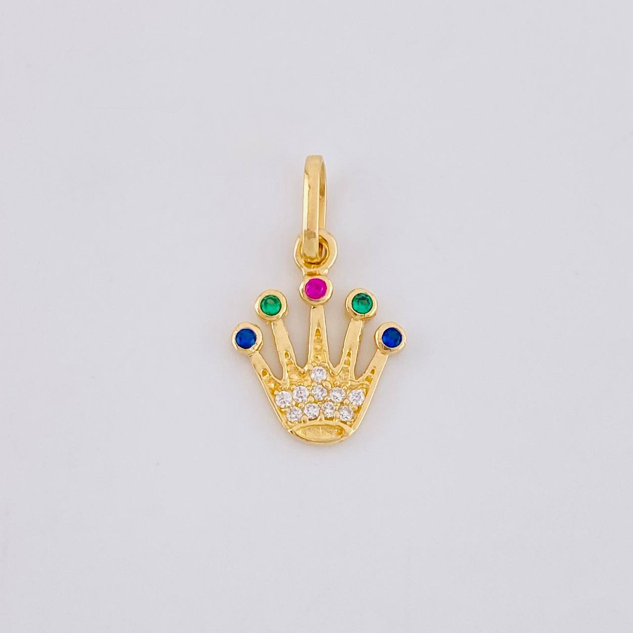 Dije Corona 0.8g / 3/4 in Oro Amarillo 18K