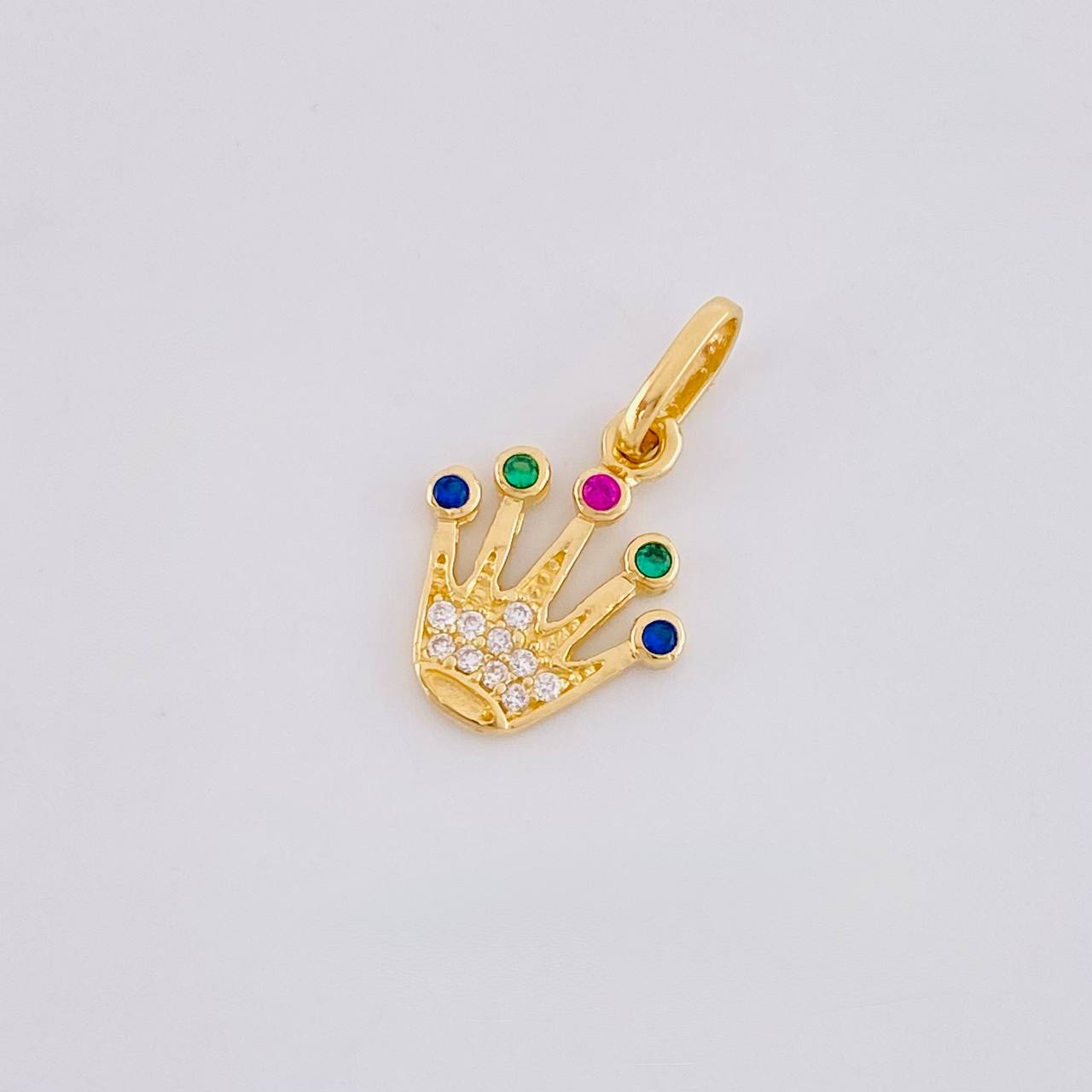 Dije Corona 0.8g / 3/4 in Oro Amarillo 18K