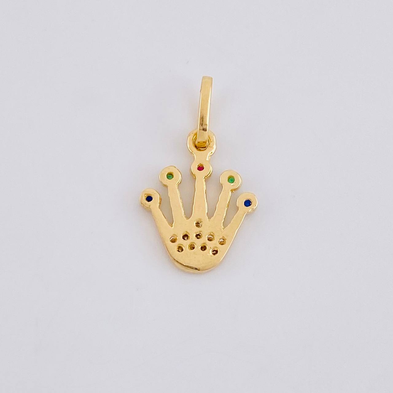 Dije Corona 0.8g / 3/4 in Oro Amarillo 18K