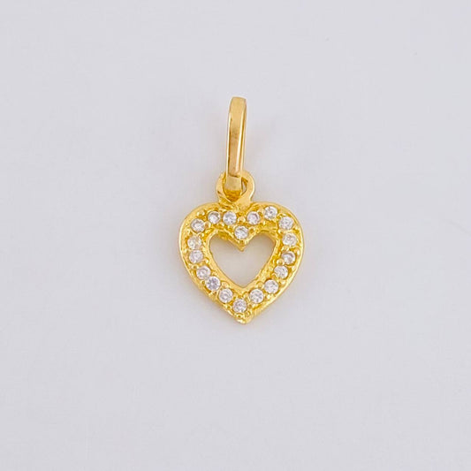 Dije Silueta Corazon Tupida 0.75g / 1/2 in Oro Amarillo 18K